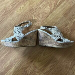 Vintage Y2K 2000s MUDD Beige Cork Chunky Platform Sandals Size 6‎